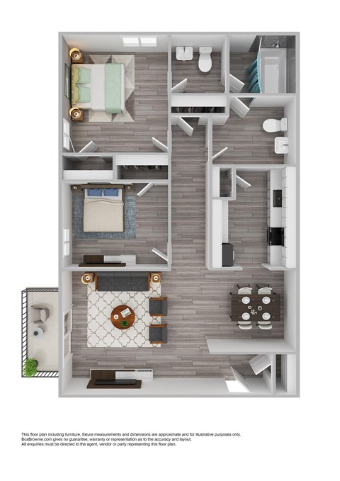 Two Bedroom Floorplan at Villa Esperanza